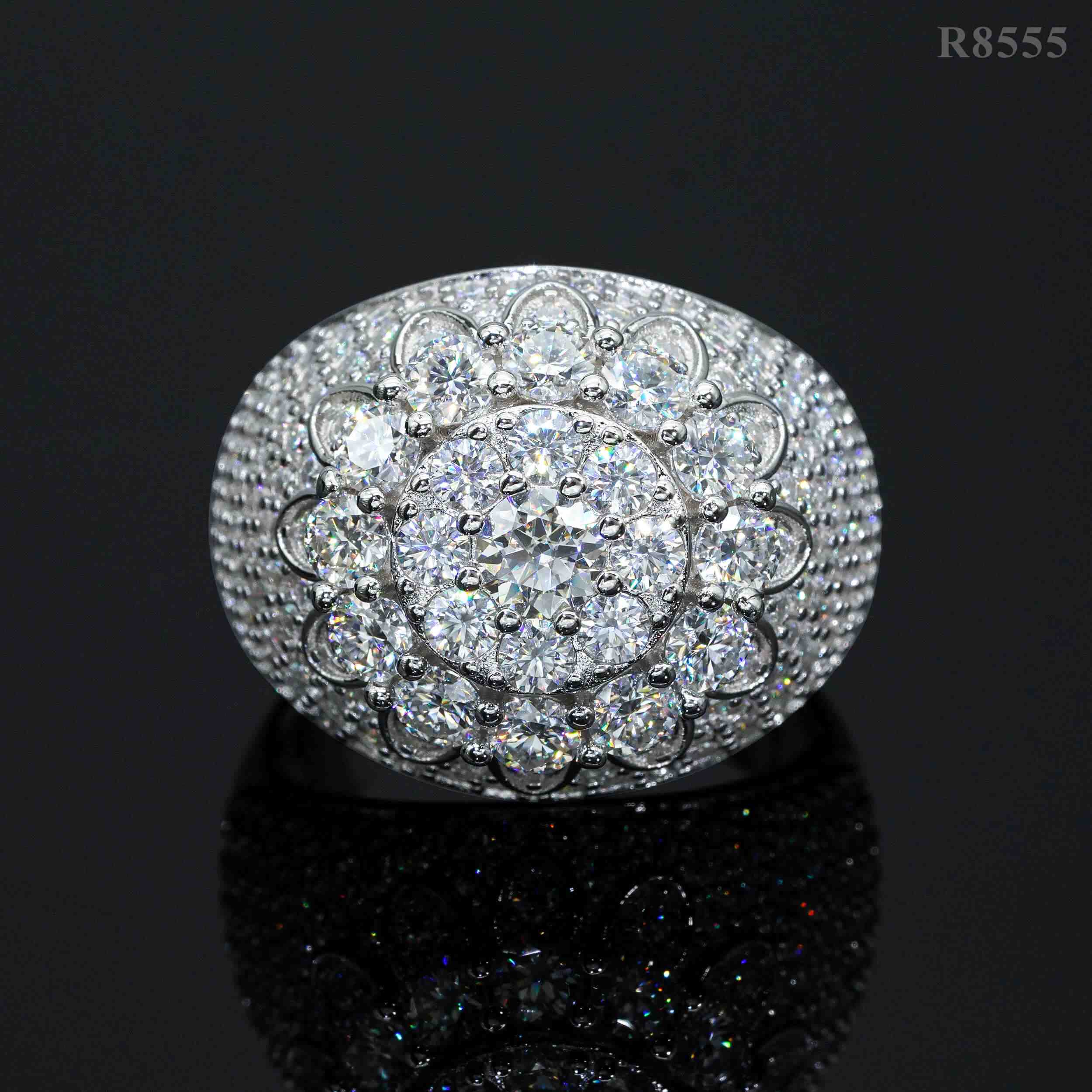 GL Hip Hop Fine Jewelry 925 Sterling Silver VVS Moissanite Diamond Ring Secondary image