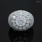 【US 3 Days Delivery】GL Hip Hop Fine Jewelry 925 Sterling Silver VVS Moissanite Diamond Ring