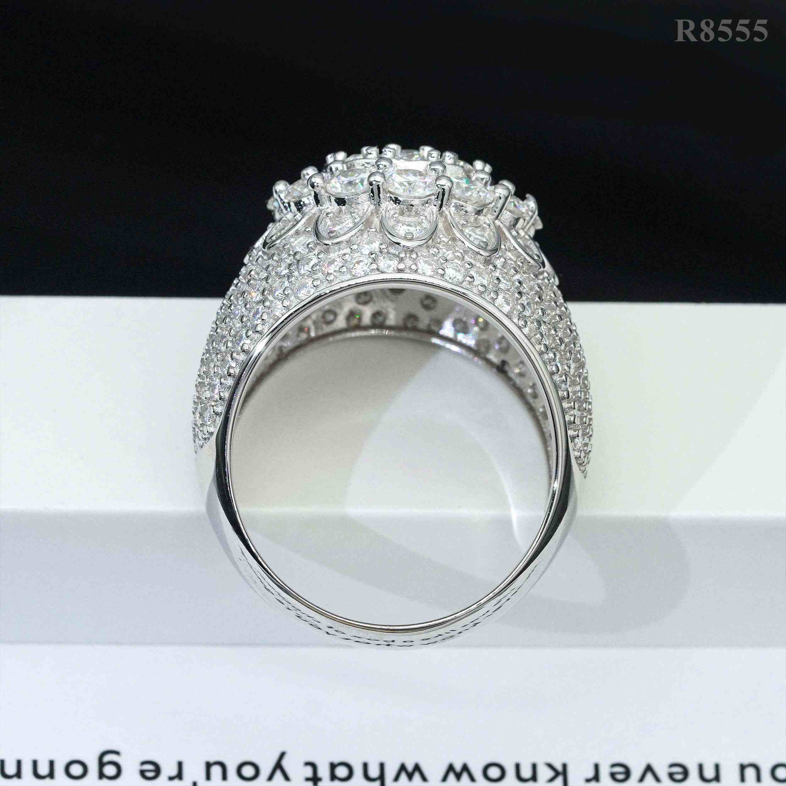 【US 3 Days Delivery】GL Hip Hop Fine Jewelry 925 Sterling Silver VVS Moissanite Diamond Ring