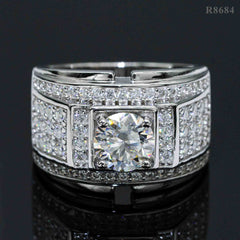 GL Hip Hop Fine Jewelry 925 Sterling Silver VVS Moissanite Diamond Ring