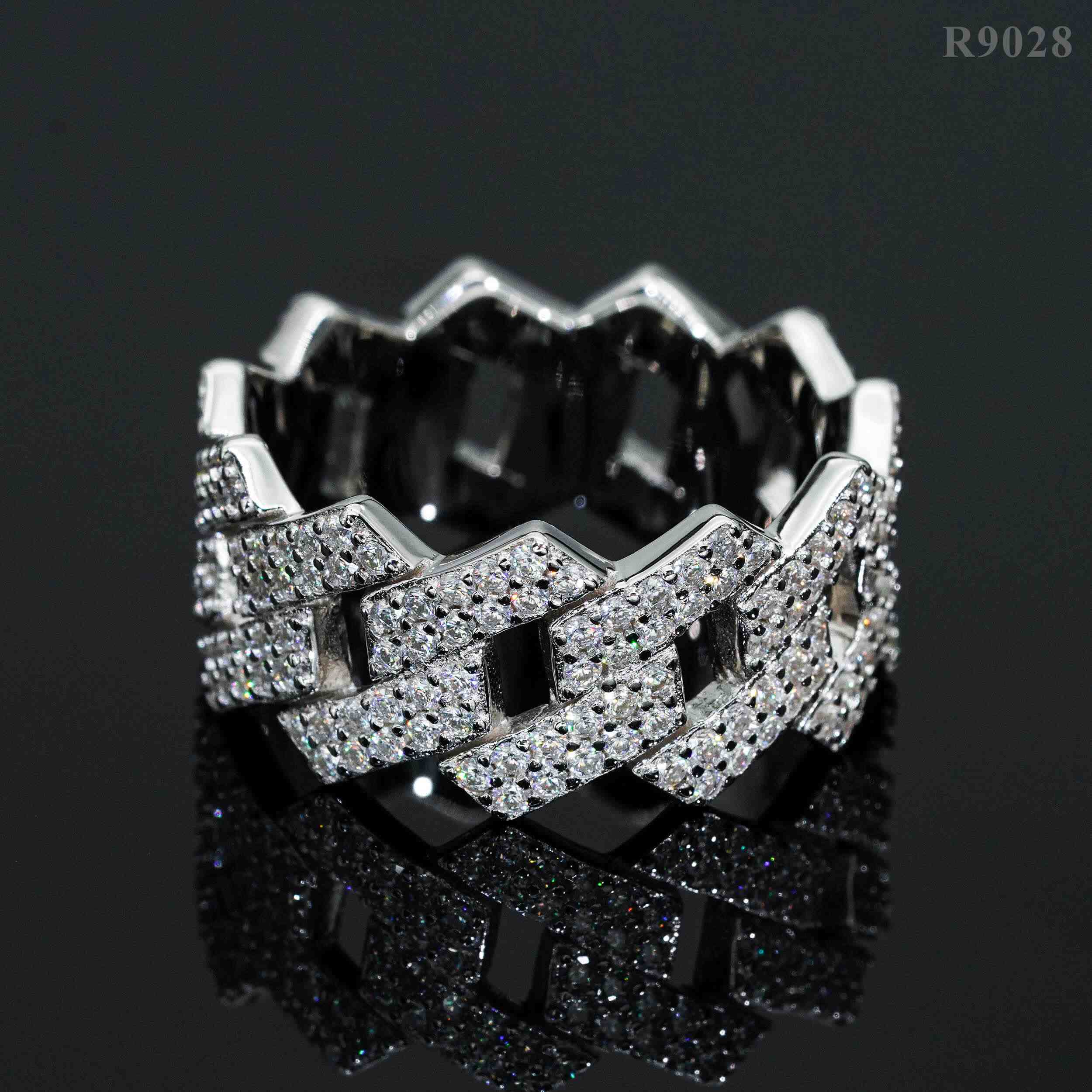 【US 3 Days Delivery】GL High Jewelry VVS Moissanite Ring Men's Rock Diamond Hip Hop Ring