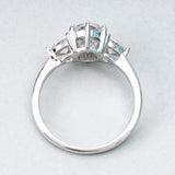 VVS Moissanite Oval three diamond engagement ring Wedding ring