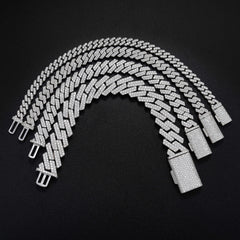 GL 10mm Hip Hop Iced Out  Moissanite Cuban Link Bracelet Necklace