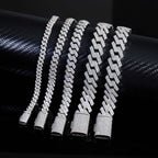 Hip Hop Iced Out Jewelry 925 Sterling Silver D-Vvs1 Diamond Moissanite Cuban Link Bracele Necklace