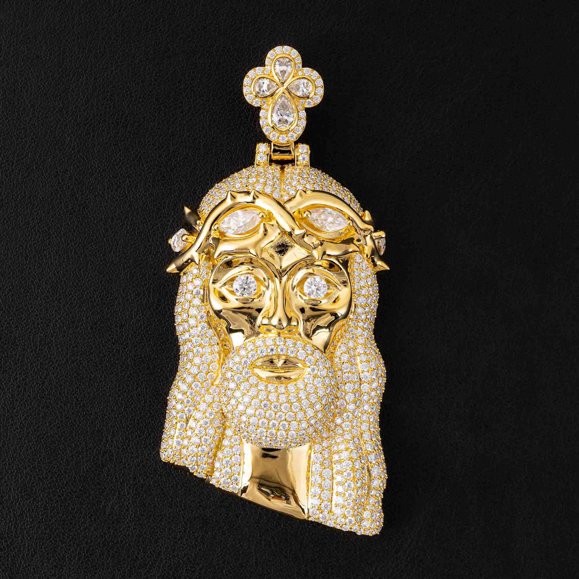 GL Silver Full Moissanite Metal Corolla Jesus Pendant Image secondaire du produit