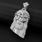 GL Silver Full Moissanite Metal Corolla Jesus Pendant