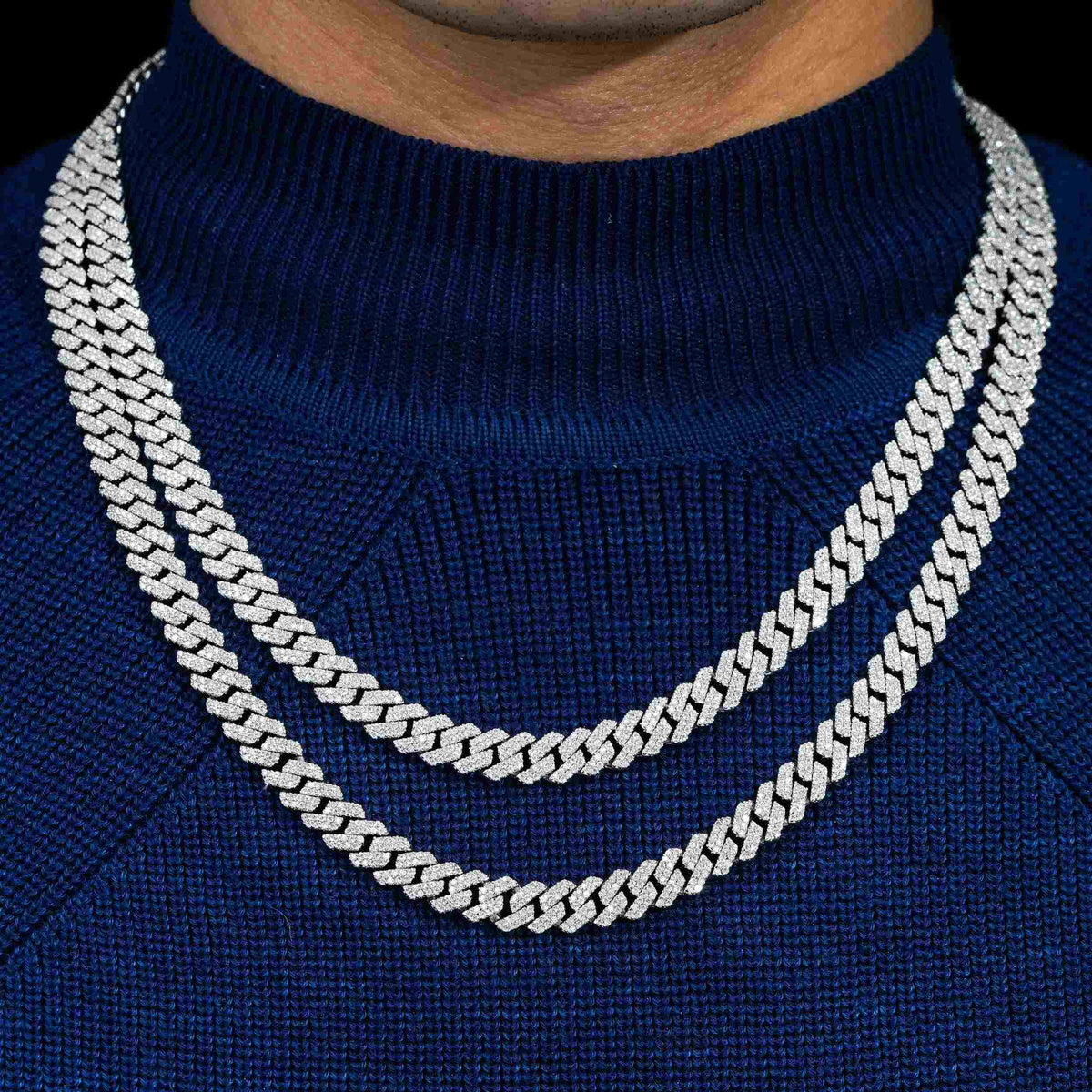 GL 8mm 925 Silver Moissanite Cuban Chain