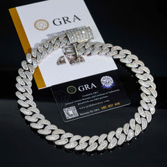 GL 15mm 18k Gold plated Moissanite Jewelry Cuban Link Chain