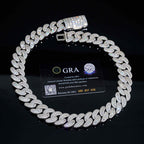 20MM Rectangular Stone VVS Moissanite Cuban Link Chain