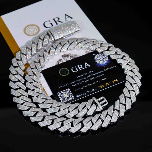 Pass Diamond Tester VVS Diamond Cuban Link Chain Luxury 18mm Hip Hop Jewelry Necklaces Moissanite Cuban Bracelet