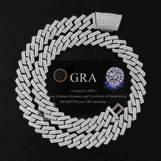 Custom Diamond Hiphop Jewelry 14mm Necklace Bracelet VVS GRA Certified Moissanite 14K Gold Cuban Link Chain