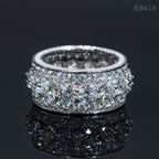GL Pass Diamond Tester 925 Silver White Gold Moissanite Iced Out Rings