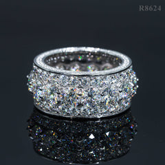 GL Pass Diamond Tester 925 Silver White Gold Moissanite Iced Out Rings