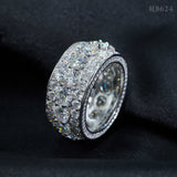 Pass diamond tester 925 silver white gold moissanite iced out rings