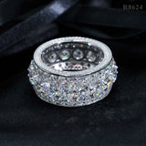 Pass diamond tester 925 silver white gold moissanite iced out rings