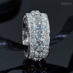 GL Pass Diamond Tester 925 Silver White Gold Moissanite Iced Out Rings