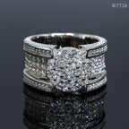 Fine Jewelry Iced Out Hip Hop Cuban Ring 925 Sterling Silver VVS Moissanite Diamond