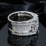 Fine Jewelry Iced Out Hip Hop Cuban Ring 925 Sterling Silver VVS Moissanite Diamond