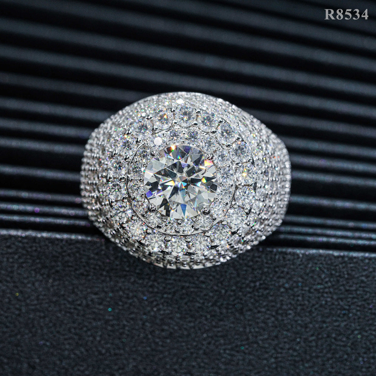 【US 3 Days Delivery】GL Iced Out VVS Moissanite Hip Hop Ring Men