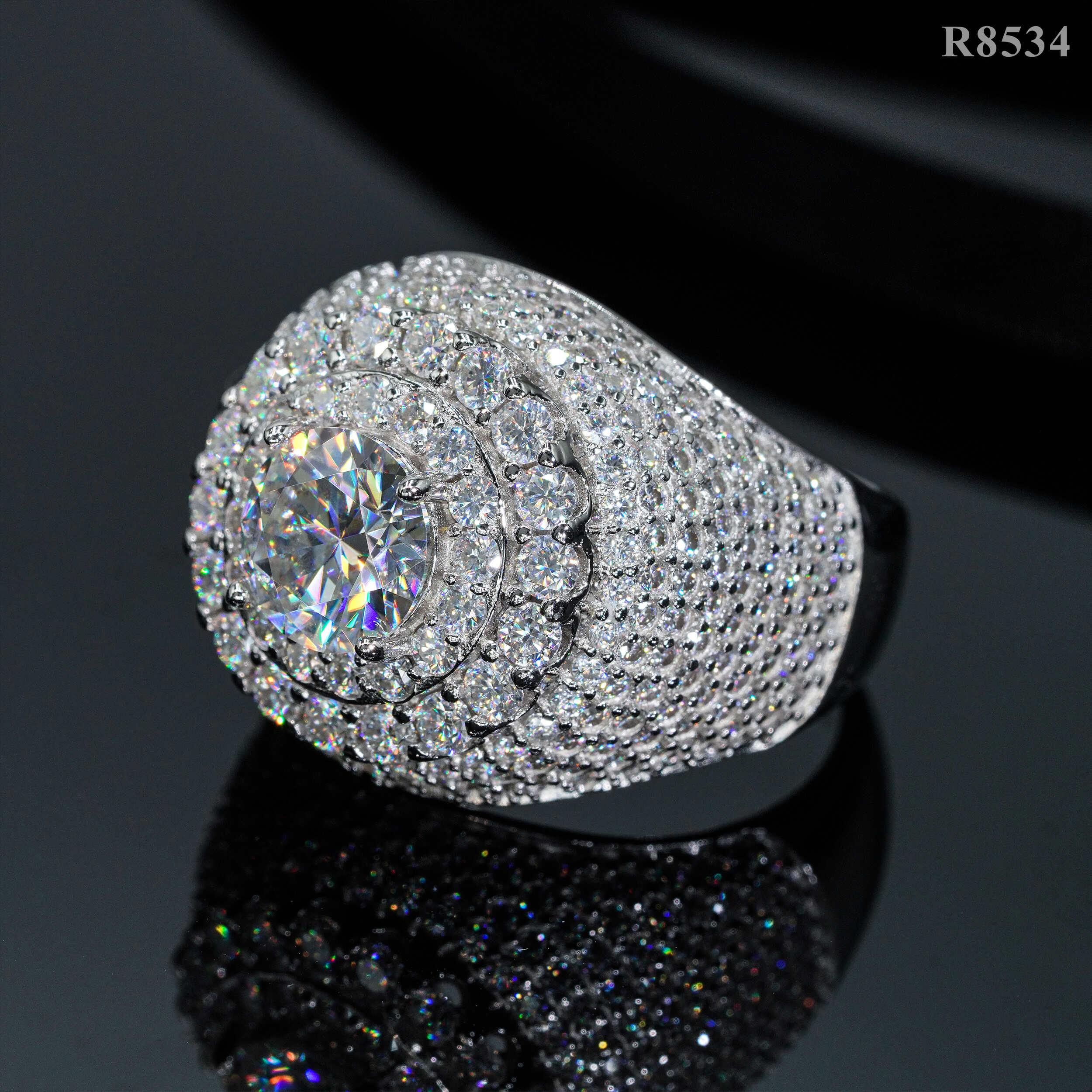 【US 3 Days Delivery】GL Iced Out VVS Moissanite Hip Hop Ring Men Main image