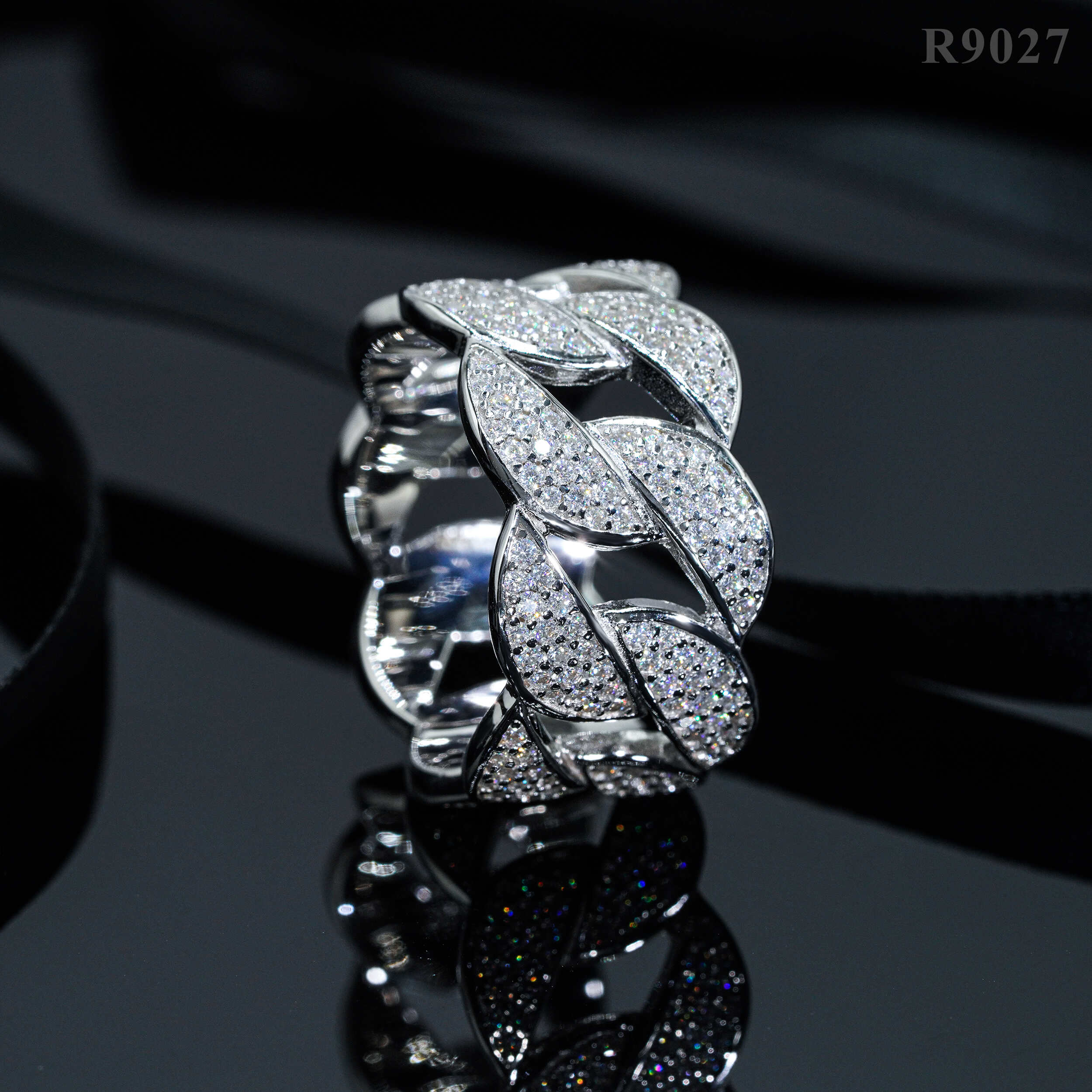 GL Luxury Fine Jewelry Hip Hop Rapper Iced Out Mens S925 Silver  Moissanite Ring