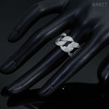 Luxury fine jewelry hip hop rapper iced out mens s925 silver cuban moissanite ring