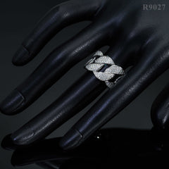 GL Luxury Fine Jewelry Hip Hop Rapper Iced Out Mens S925 Silver  Moissanite Ring