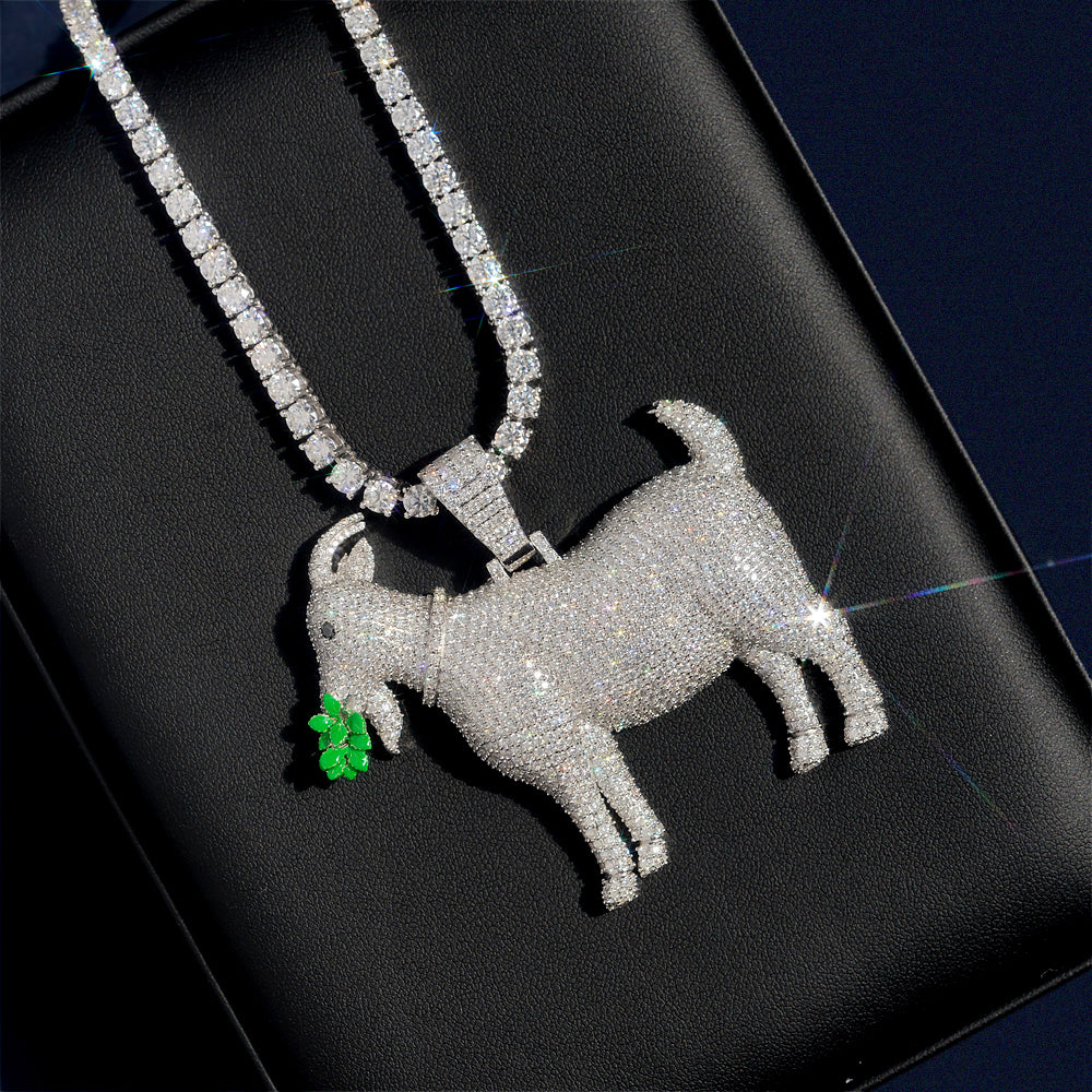 GL Lamb S925 Silver Moissanite Diamond Pendant