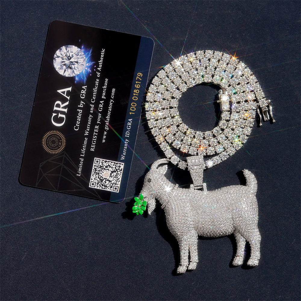 GL Lamb S925 Silver Moissanite Diamond Pendant
