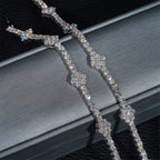 GL 3mm Flower 925 Silver Moissanite Tennis Chain