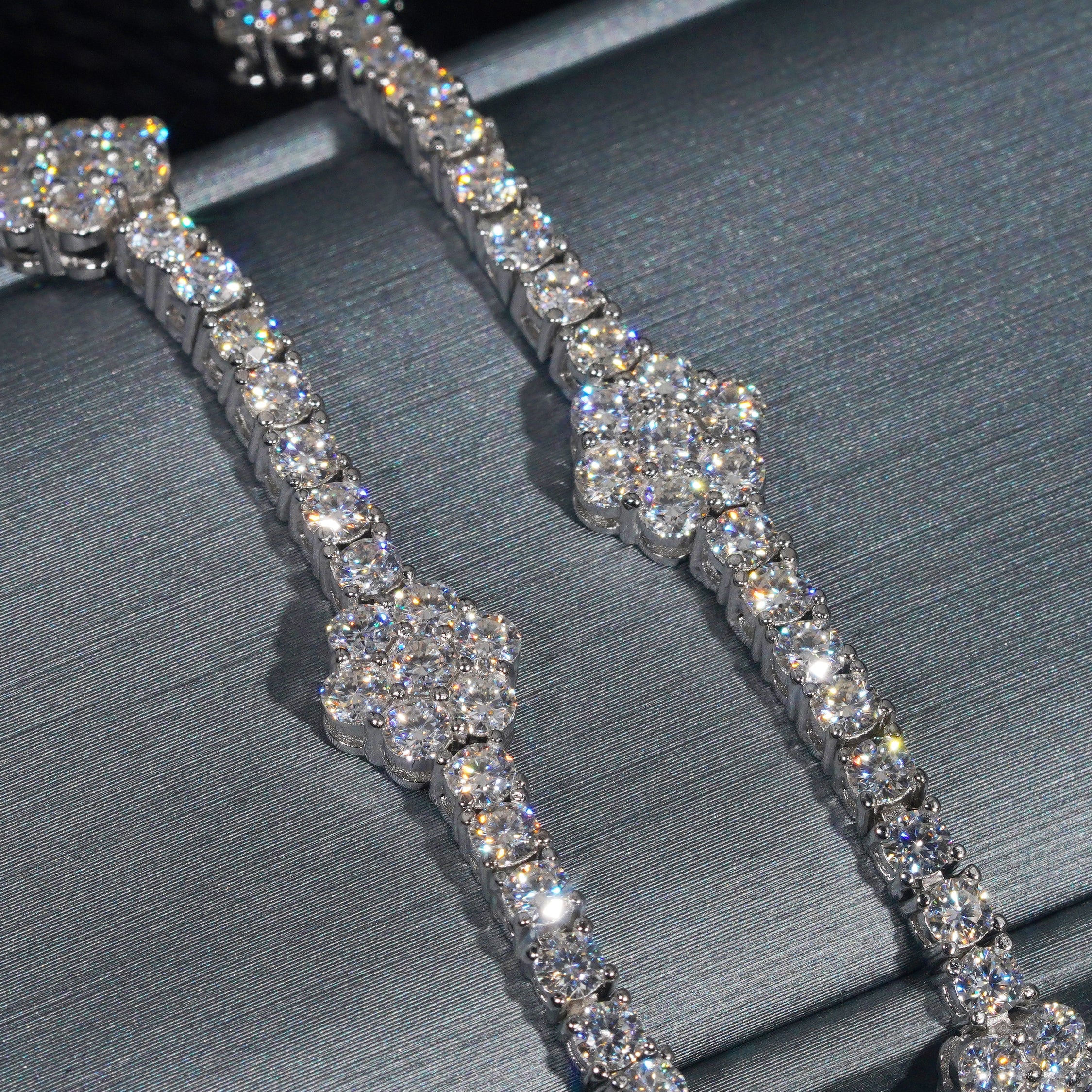 GL 3mm Flower 925 Silver Moissanite Tennis Chain