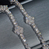 3mm Flower 925 Silver Moissanite Tennis Chain