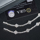 3mm Flower 925 Silver Moissanite Tennis Chain