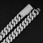 16MM S925 Silver Iced Out Jewelry Miami Cuban Link Necklace