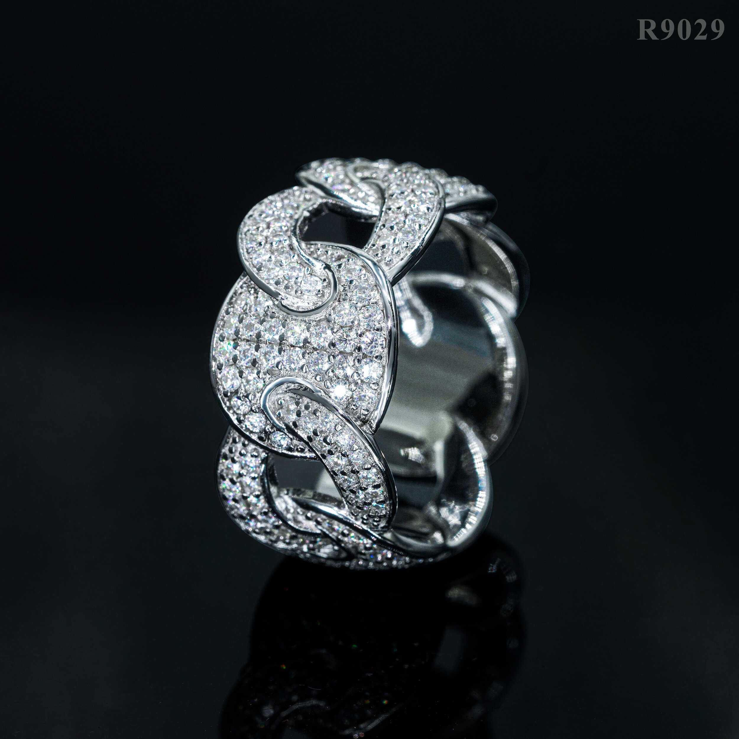 GL New Fashion Pass Diamond Tester Iced Out Hip Hop 925 Sterling Silver Moissanite Ring