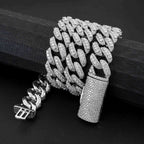 16MM S925 Silver Iced Out Jewelry Miami Cuban Link Necklace