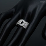New fashion pass diamond tester iced out hip hop 925 sterling silver cuban moissanite ring