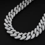 16MM S925 Silver Iced Out Jewelry Miami Cuban Link Necklace