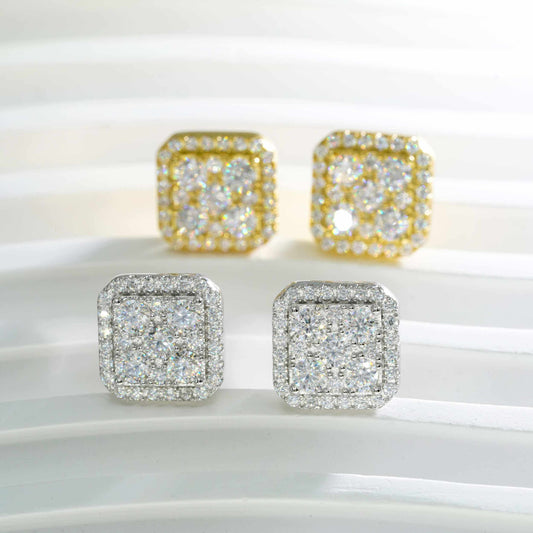 custom made moissanite diamond earrings hip hop fashion jewelry