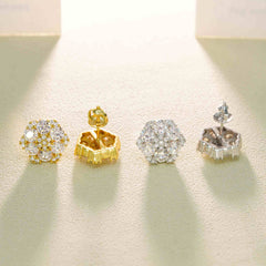 【US 3 Days Delivery】GL Hiphop Jewelry  925 Sterling Silver VVS Round Cut Moissanite Stud Earring