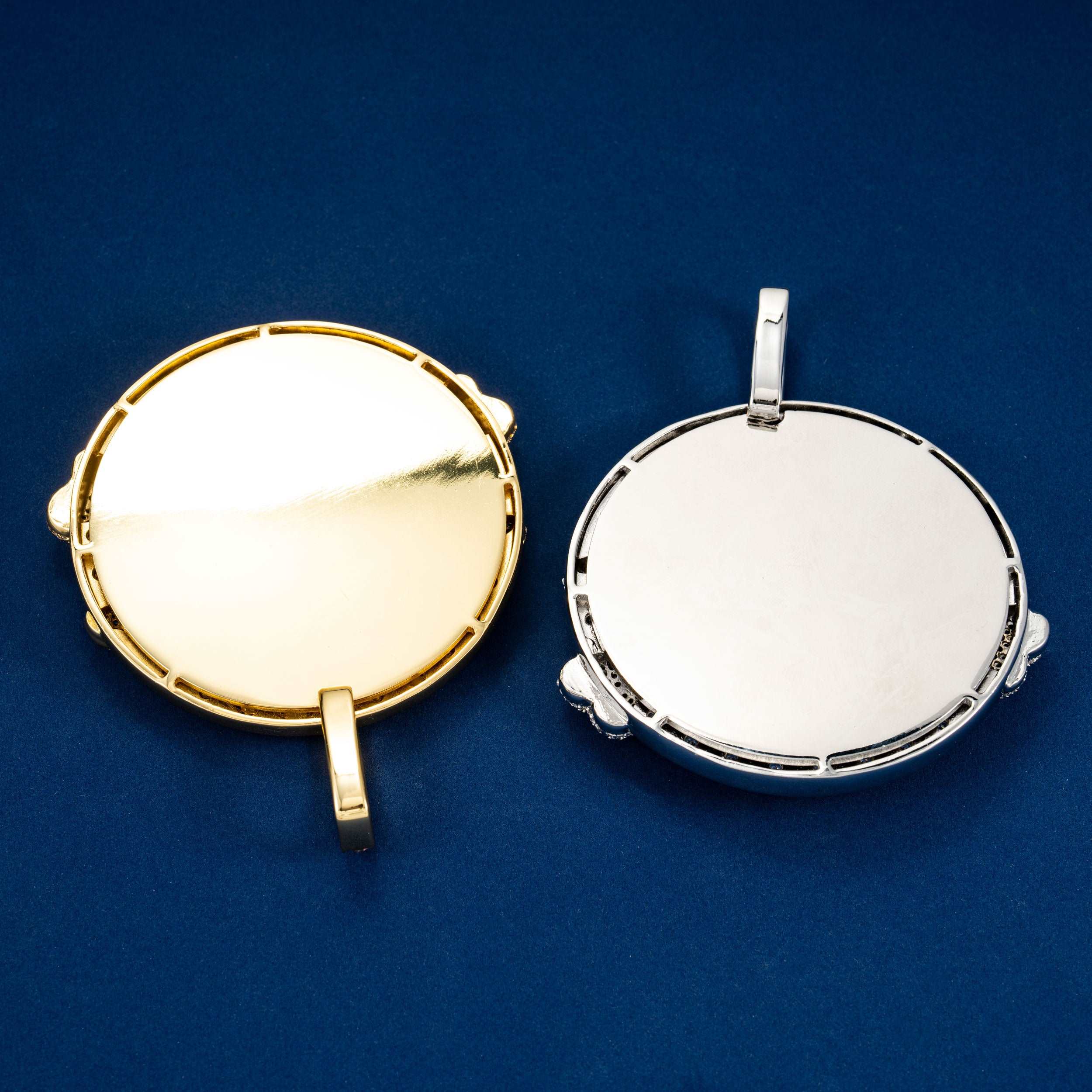 80mm wide Brass zircon mirror hip Hop pendant