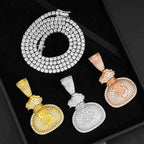 GL Hip Hop VVS Moissanite Iced Out Money Bag Pendant