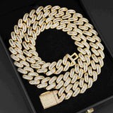 15mm Miami Iced Out Brass Zircon Cuban Link Chain