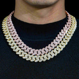 15mm Miami Iced Out Brass Zircon Cuban Link Chain
