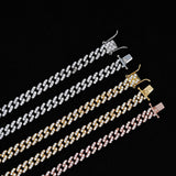 6mm Brass Zircon Cuban Chain Necklace Bracelet