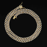 6mm Brass Zircon Cuban Chain Necklace Bracelet