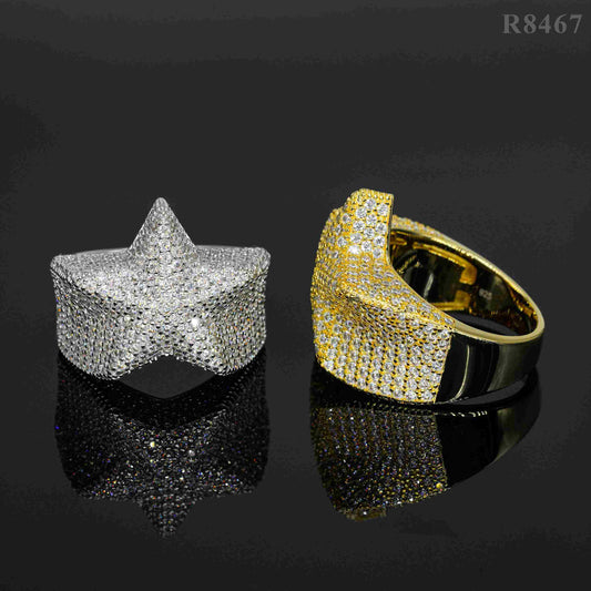 hip hop fine jewelry rings vvs moissanite diamond star ring men