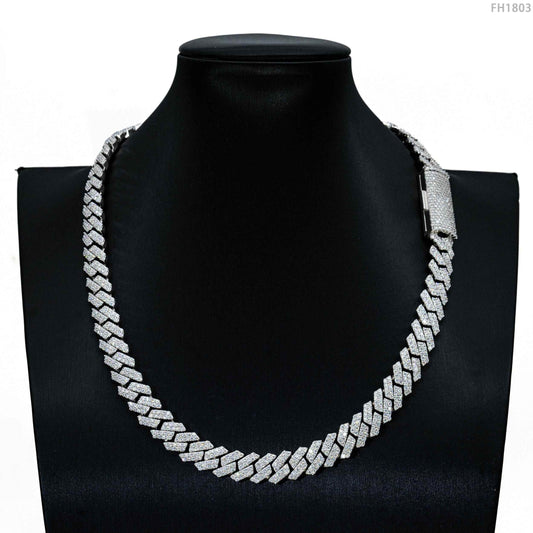 Necklaces 925 Sterling Silver VVS Moissanite Diamond Cuban Chain Hip Hop Necklace Bracelet