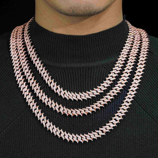Brass Zircon Cuban chain Necklace Bracelet