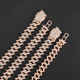 Brass Zircon Cuban chain Necklace Bracelet